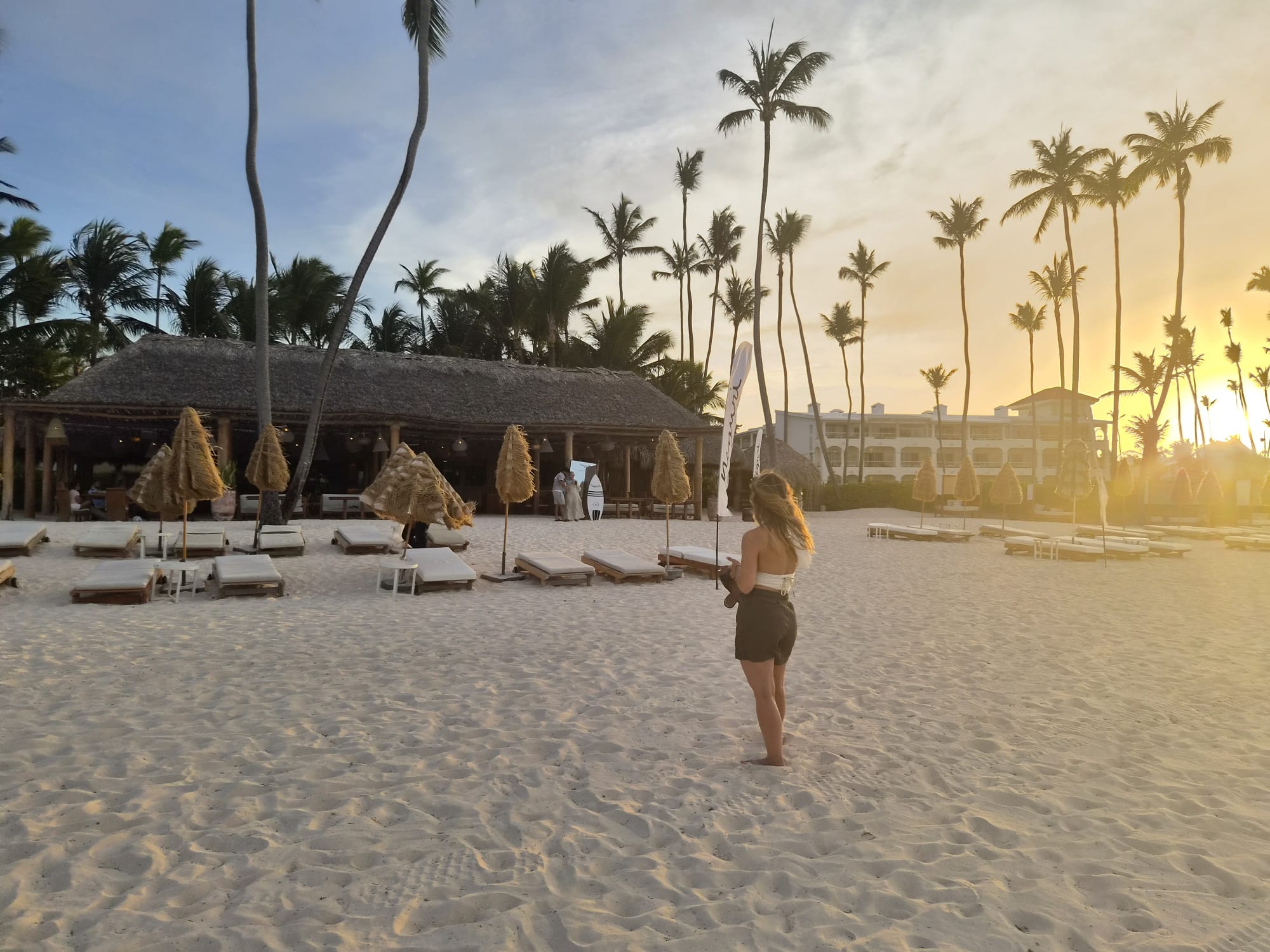 La plage de Bávaro à la golden hour, photo de notre repérage
